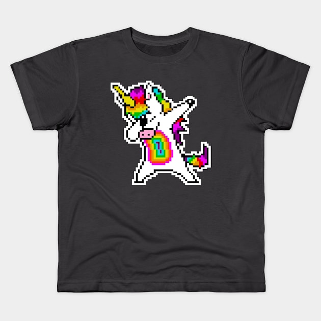 DaB Unicorn Kids T-Shirt by redpixelshake